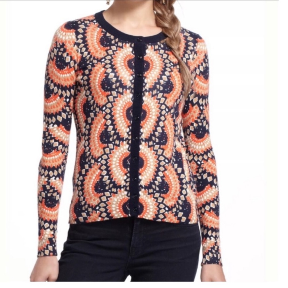 Anthropologie Cardigan Sweater.Tabitha Odval Geometric Print  Size… - Picture 2 of 6